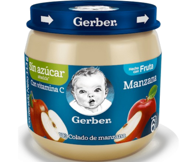 COMPOTA GERBER MANZANA VIDRIO 113G