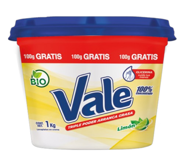 LAVAPLATOS EN CREMA VALE LIMON 1KG